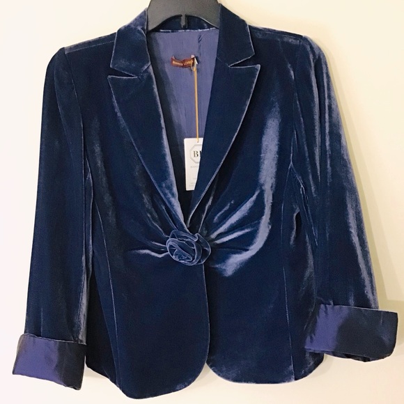 Single-Button Velvet Suit Jacket NWT - Picture 9 of 9